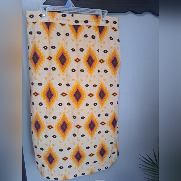 Cato Womens Aztec/Bohemian Print Skirt Pull on Drawstring Side Slits Sz Large - Picture 7 of 8